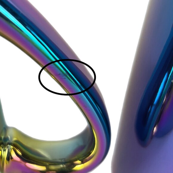 Set of 2 Starbucks 16oz Iridescent Oil Slick Ceramic Mugs LIGHT DAMAGE/SEE PHOTO - Picture 7 of 11